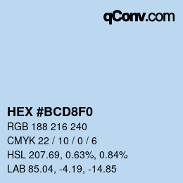 Color code: HEX #BCD8F0 | qconv.com