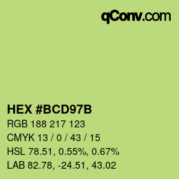 Color code: HEX #BCD97B | qconv.com