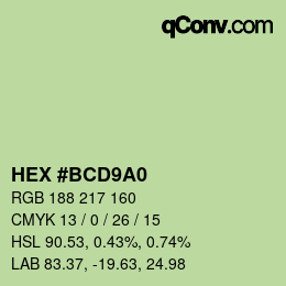 Color code: HEX #BCD9A0 | qconv.com