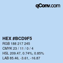 Color code: HEX #BCD9F5 | qconv.com