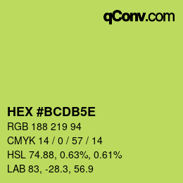 Farbcode: HEX #BCDB5E | qconv.com