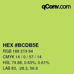 Código de color: HEX #BCDB5E | qconv.com