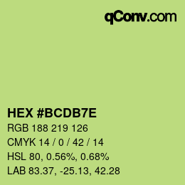 Color code: HEX #BCDB7E | qconv.com