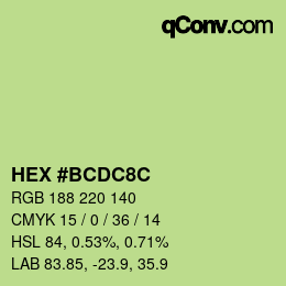 Color code: HEX #BCDC8C | qconv.com