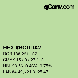颜色代码: HEX #BCDDA2 | qconv.com