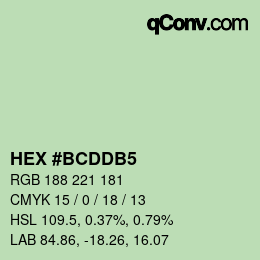 Color code: HEX #BCDDB5 | qconv.com