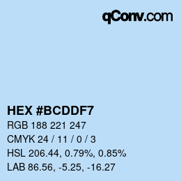 Color code: HEX #BCDDF7 | qconv.com