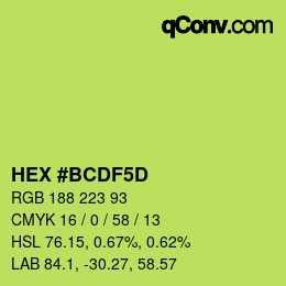 Color code: HEX #BCDF5D | qconv.com