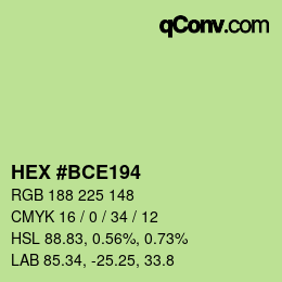 Color code: HEX #BCE194 | qconv.com