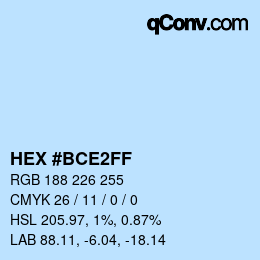 Color code: HEX #BCE2FF | qconv.com