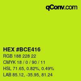Color code: HEX #BCE416 | qconv.com