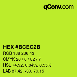 カラーコード: HEX #BCEC2B | qconv.com