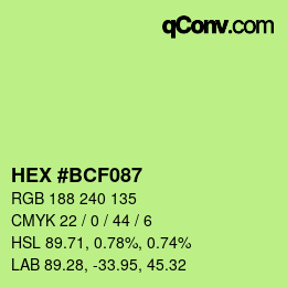Color code: HEX #BCF087 | qconv.com