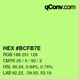 Color code: HEX #BCFB7E | qconv.com