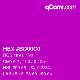 Color code: HEX #BD00C0 | qconv.com