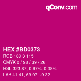 Color code: HEX #BD0373 | qconv.com