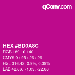 Color code: HEX #BD0A8C | qconv.com