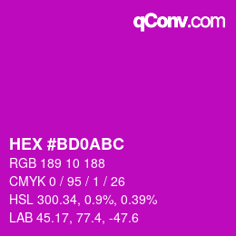 Código de color: HEX #BD0ABC | qconv.com