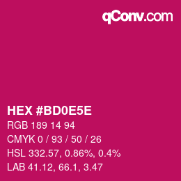 Código de color: HEX #BD0E5E | qconv.com