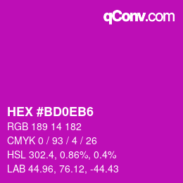 カラーコード: HEX #BD0EB6 | qconv.com