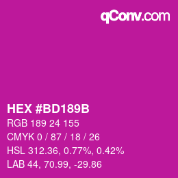 Color code: HEX #BD189B | qconv.com