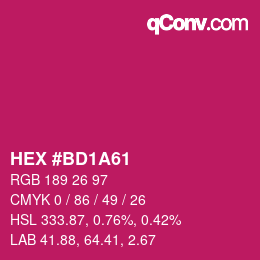 Color code: HEX #BD1A61 | qconv.com