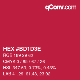 Color code: HEX #BD1D3E | qconv.com