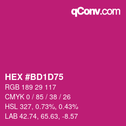 カラーコード: HEX #BD1D75 | qconv.com