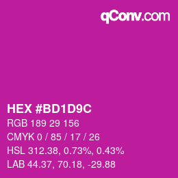 Color code: HEX #BD1D9C | qconv.com