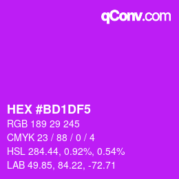 Color code: HEX #BD1DF5 | qconv.com