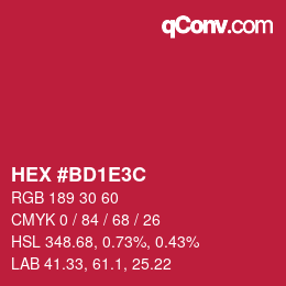 Color code: HEX #BD1E3C | qconv.com