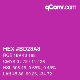 Color code: HEX #BD28A8 | qconv.com