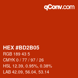 Color code: HEX #BD2B05 | qconv.com