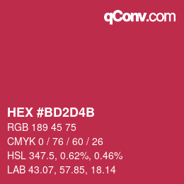 カラーコード: HEX #BD2D4B | qconv.com