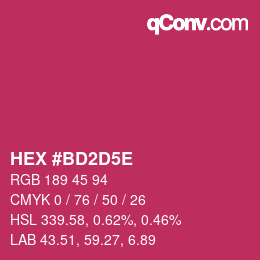 カラーコード: HEX #BD2D5E | qconv.com