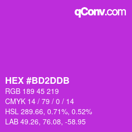 カラーコード: HEX #BD2DDB | qconv.com
