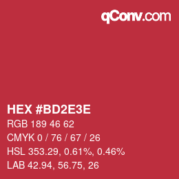 Color code: HEX #BD2E3E | qconv.com