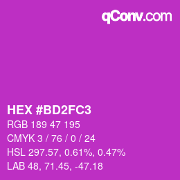 カラーコード: HEX #BD2FC3 | qconv.com