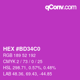 Color code: HEX #BD34C0 | qconv.com