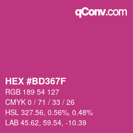 Color code: HEX #BD367F | qconv.com