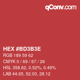 Color code: HEX #BD3B3E | qconv.com