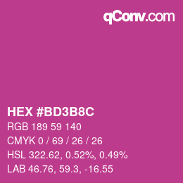 Color code: HEX #BD3B8C | qconv.com