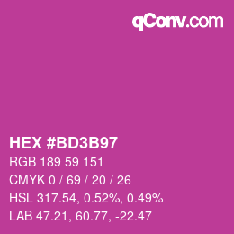 カラーコード: HEX #BD3B97 | qconv.com