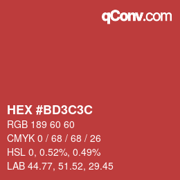 Color code: HEX #BD3C3C | qconv.com