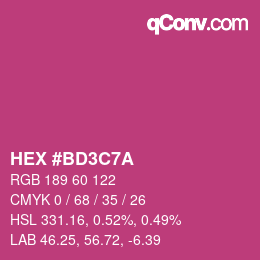 Color code: HEX #BD3C7A | qconv.com