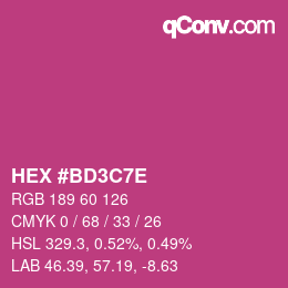 カラーコード: HEX #BD3C7E | qconv.com
