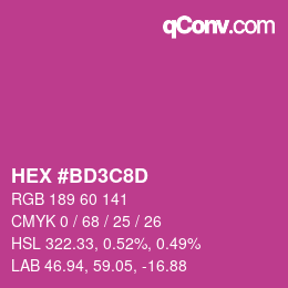 Color code: HEX #BD3C8D | qconv.com