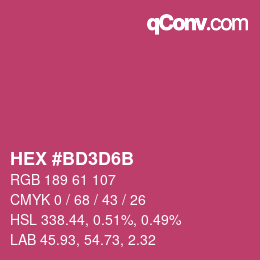颜色代码: HEX #BD3D6B | qconv.com