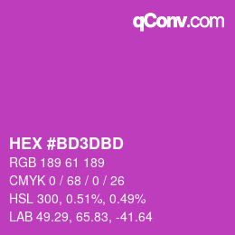 Color code: HEX #BD3DBD | qconv.com