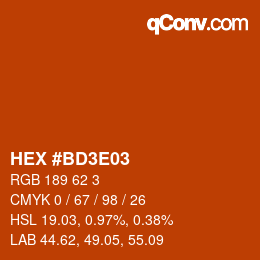 Color code: HEX #BD3E03 | qconv.com